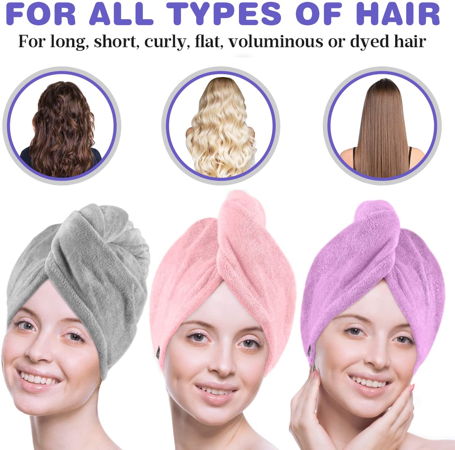 Microfiber hair towel – 3 pieces Microfiber hair towel – 3 pieces Beauty tools Microfiber hair towel – 3 pieces Microfiber hair towel – 3 pieces Beauty tools